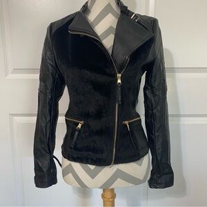 Forever 21 Small Black Faux Cowhide Jacket